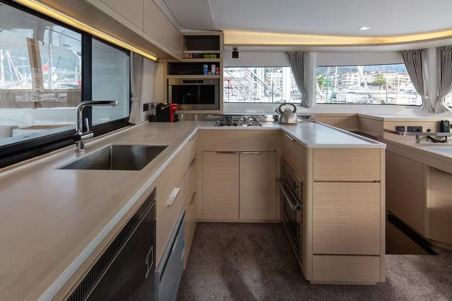 Galley of St. Tatiana, a Lagoon 46 catamaran at Tivat, Montenegro