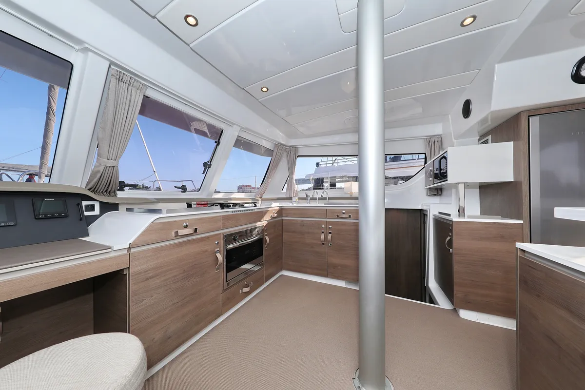Galley of Ocean Office, a Bali Catspace catamaran at Grad Trogir, Croatia