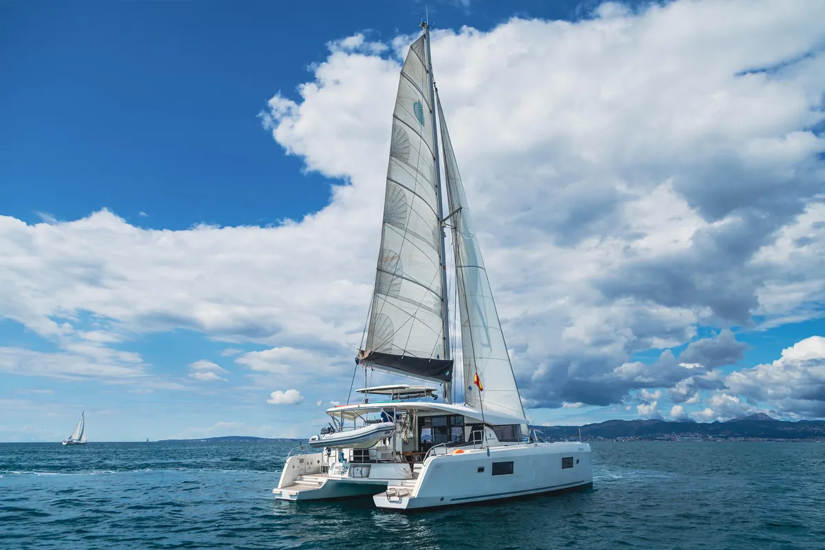 Exterior view of Moonlight, a Lagoon 42 catamaran at Grad Pula, Croatia