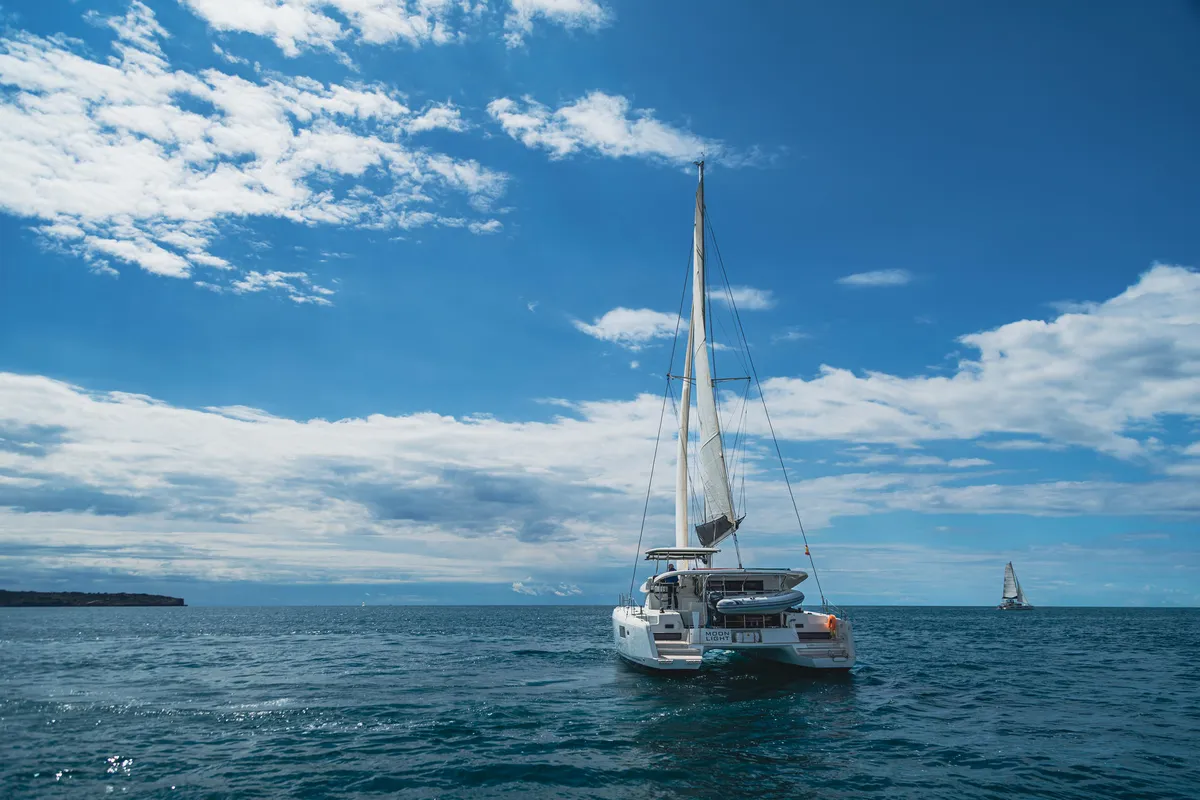 Exterior view of Moonlight, a Lagoon 42 catamaran at Grad Pula, Croatia