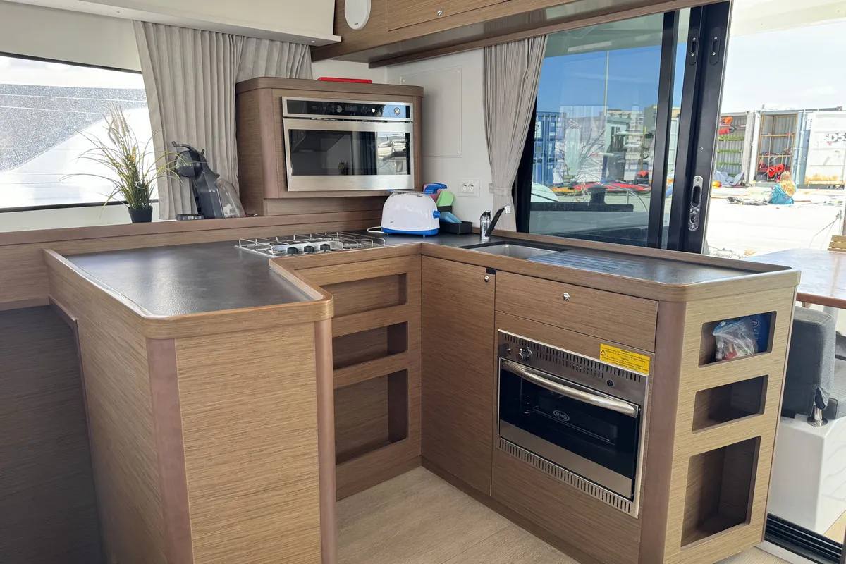 Galley of Moonlight, a Lagoon 42 catamaran at Grad Pula, Croatia