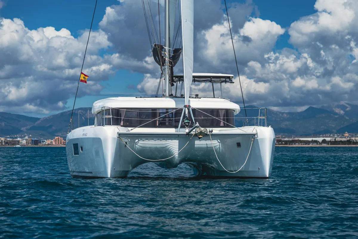 Exterior view of Moonlight, a Lagoon 42 catamaran at Grad Pula, Croatia
