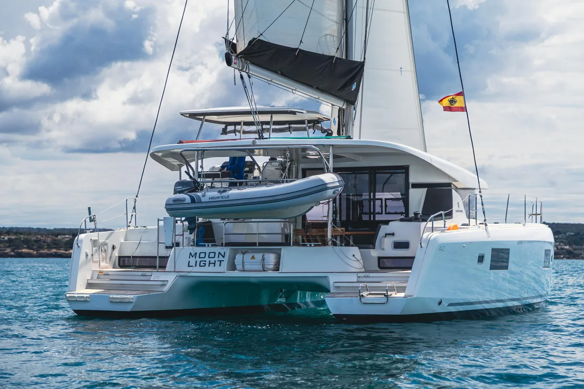 Exterior view of Moonlight, a Lagoon 42 catamaran at Grad Pula, Croatia