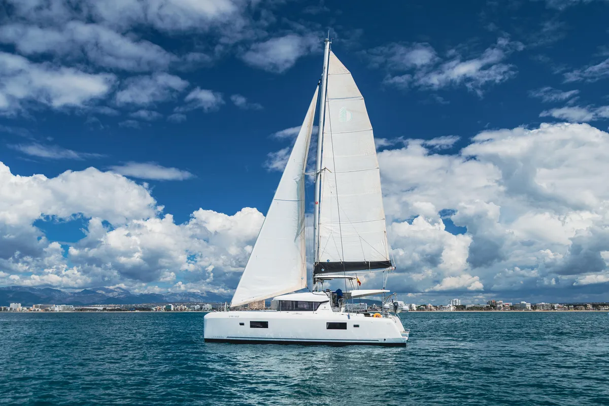 Exterior view of Moonlight, a Lagoon 42 catamaran at Grad Pula, Croatia