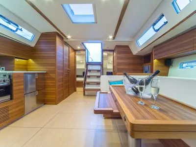 Galley of Petra, a More 55 sailboat at Trogir, Croatia