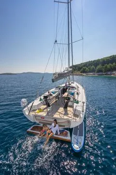 Exterior view of Petra, a More 55 sailboat at Trogir, Croatia