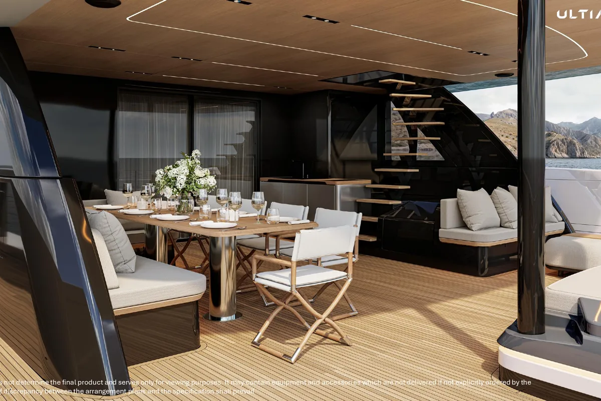 Deck of MIM OCEAN 10 | to be delivered in January 2027, a Sunreef Ultima 88 catamaran at Port d'Andratx, Spain