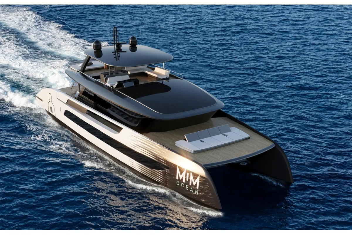 Exterior view of MIM OCEAN 10 | to be delivered in January 2027, a Sunreef Ultima 88 catamaran at Port d'Andratx, Spain