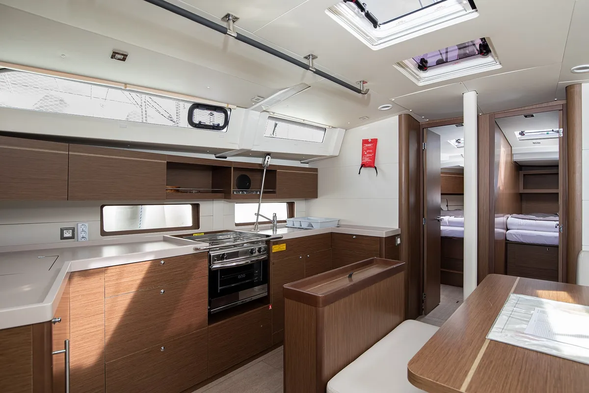 Galley of Amore di Mare, a Beneteau Oceanis 46.1 sailboat at Općina Medulin, Croatia