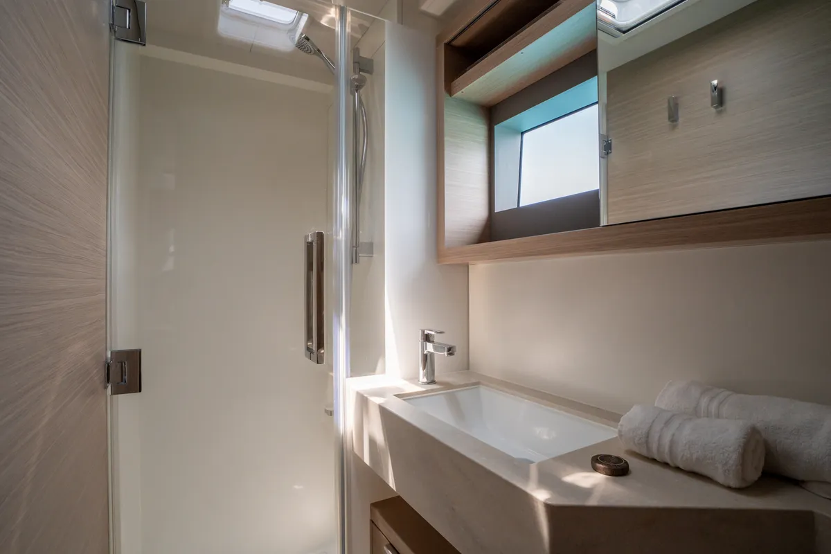 Allegra - Premium Line, a Lagoon 51 catamaran at Olbia, Italy