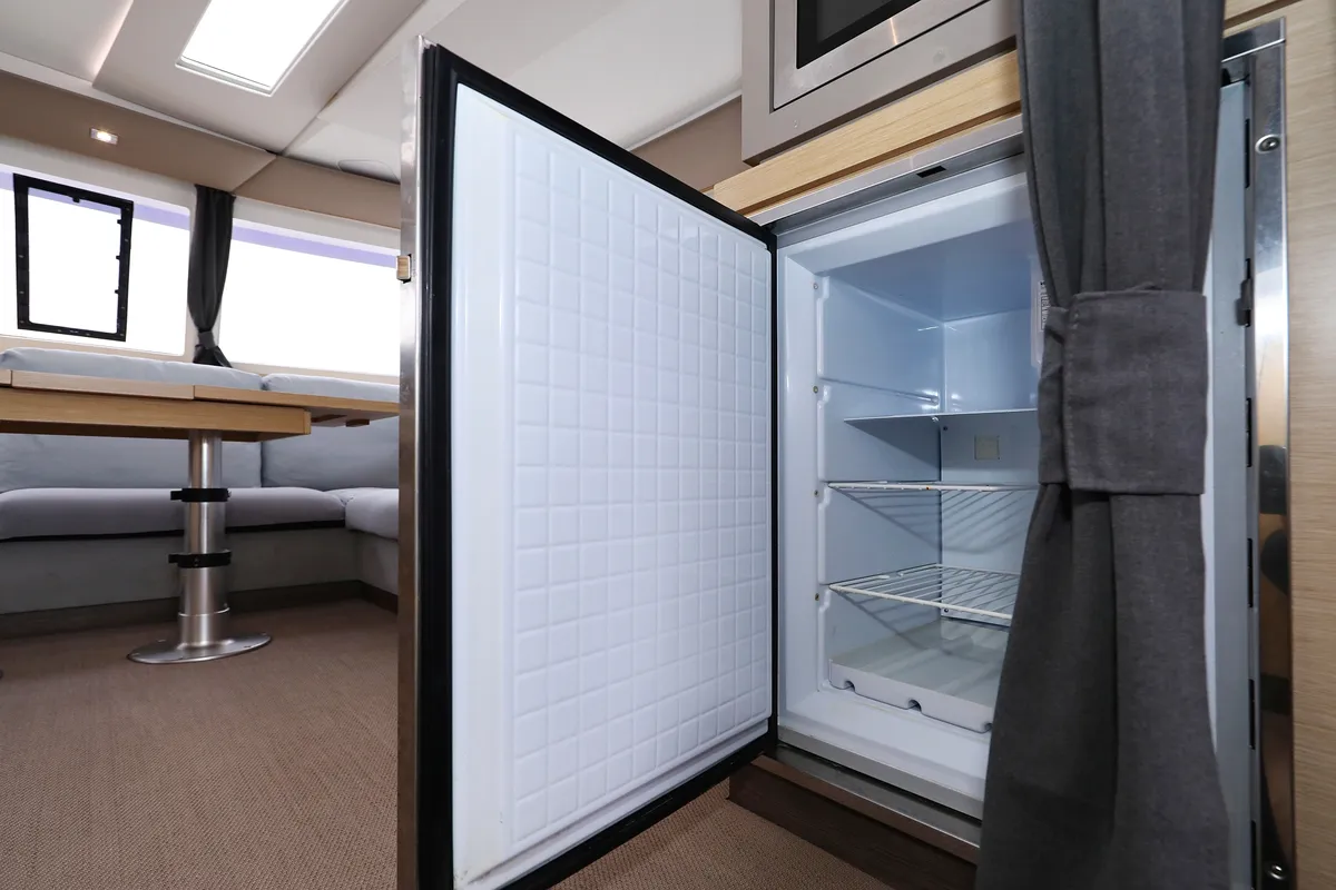 Galley of Martin V, a Fountaine Pajot Saona 47 Quintet catamaran at Općina Rogoznica, Croatia