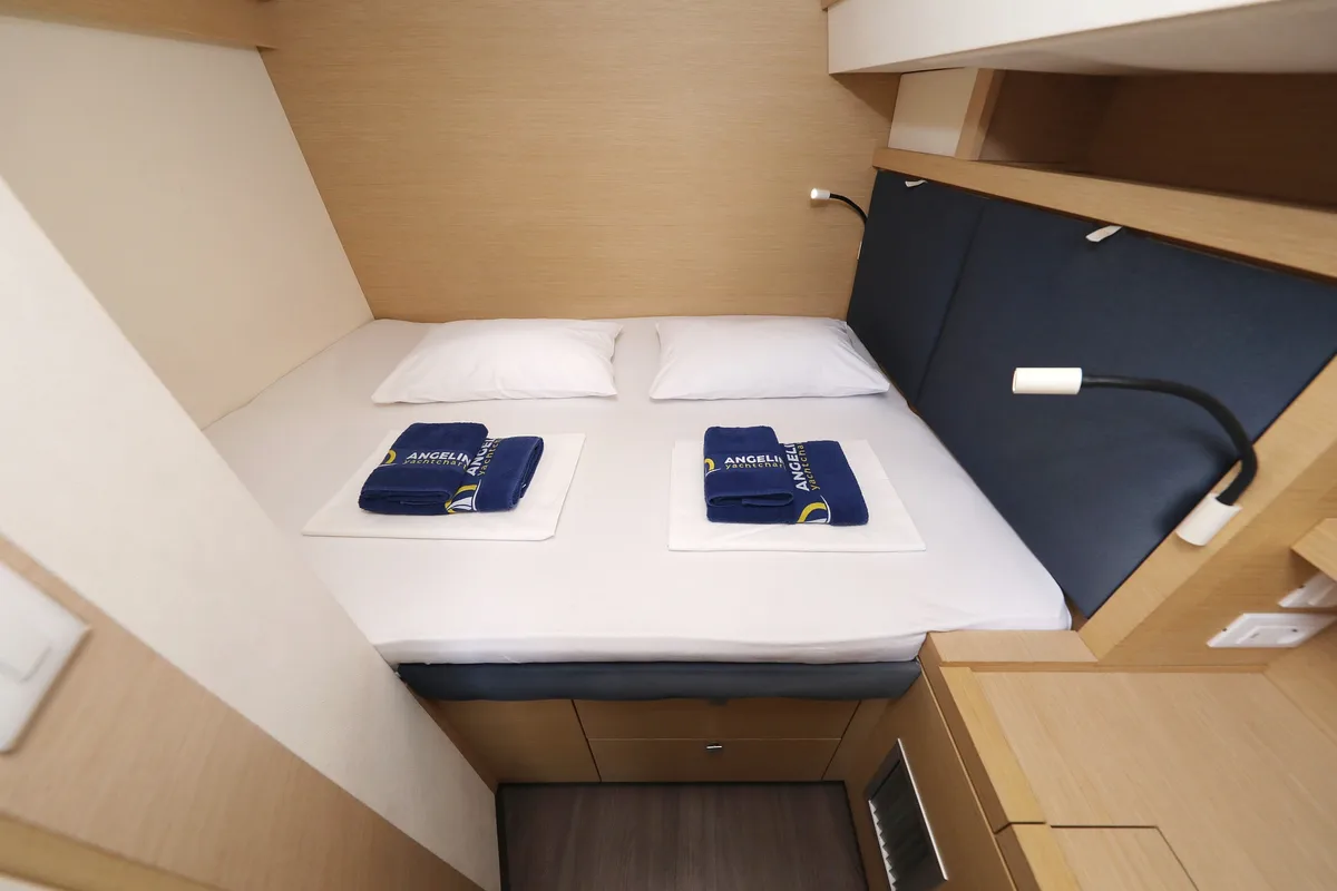 Cabin on Martin V, a Fountaine Pajot Saona 47 Quintet catamaran at Općina Rogoznica, Croatia