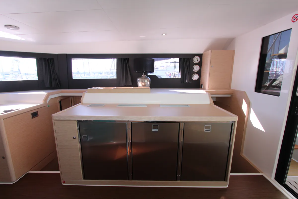 Galley of Amelie, a Dufour 48 Catamaran catamaran at Cecina, Italy