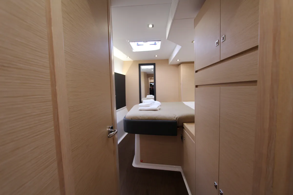 Cabin on Amelie, a Dufour 48 Catamaran catamaran at Cecina, Italy