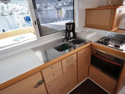 Galley of Paluko, a Lagoon 421 catamaran at Bodrum, Turkey