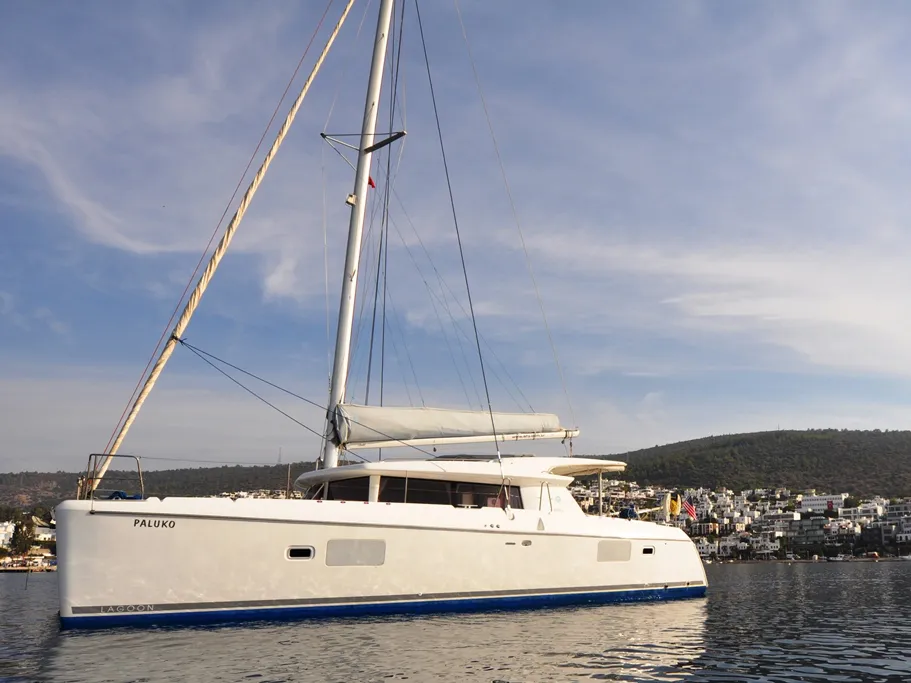 Paluko, a Lagoon 421 catamaran at Bodrum, Turkey