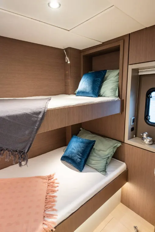 Cabin on Mirage, a Bali 4.6 catamaran at Fethiye, Turkey