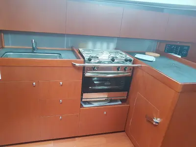 Galley of Gloria, a Beneteau Oceanis 41.1 sailboat at Puntone di Scarlino, Italy