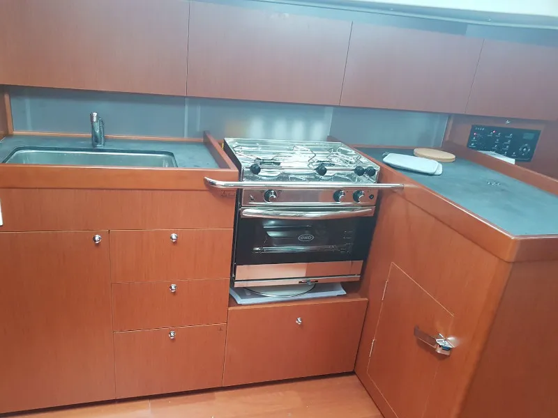 Galley of Gloria, a Beneteau Oceanis 41.1 sailboat at Puntone di Scarlino, Italy