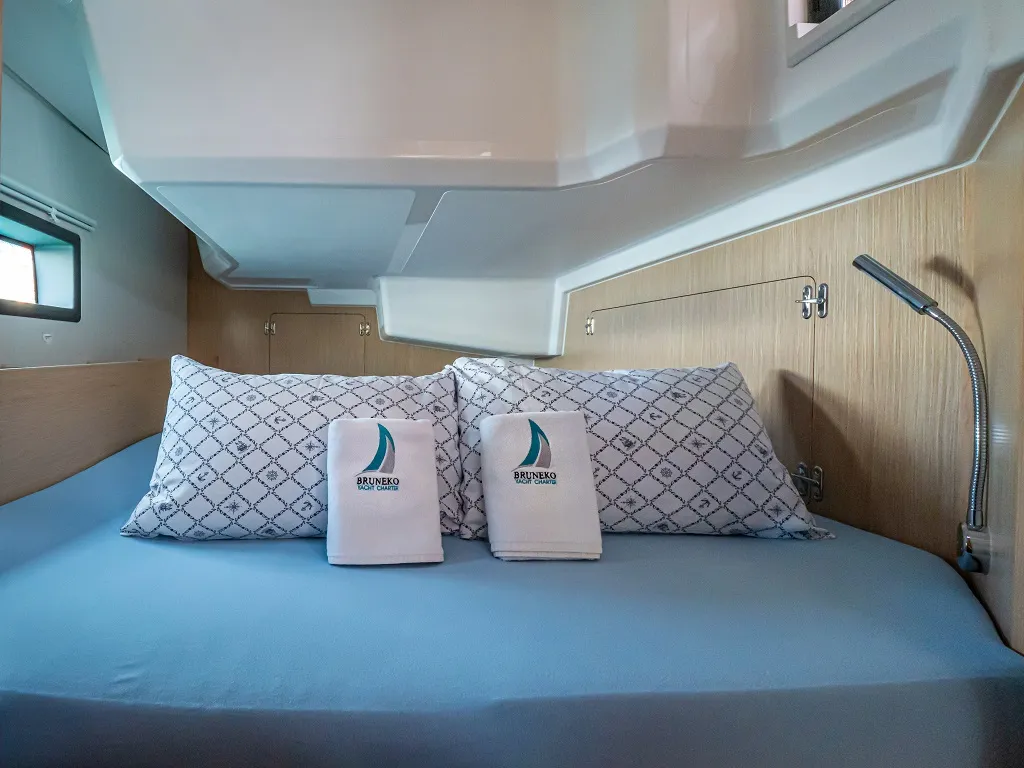 Cabin on Windchaser, a Bavaria C38 sailboat at Zadar, Croatia
