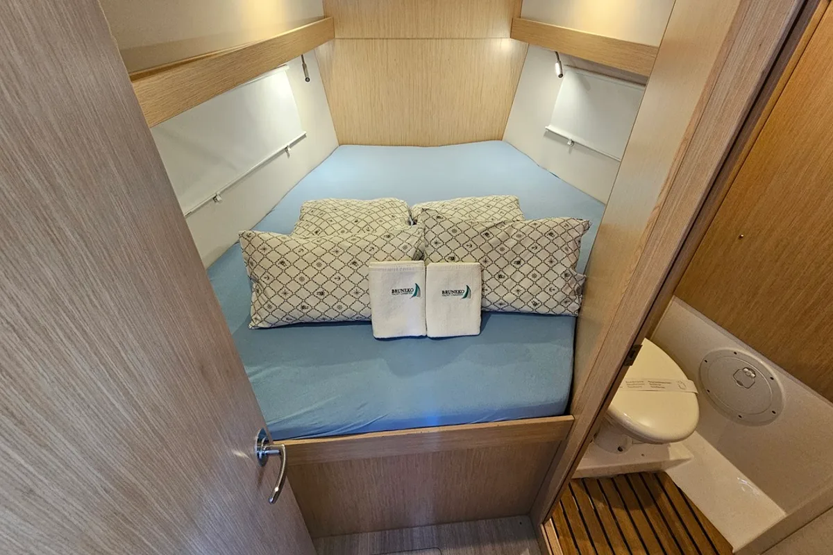Cabin on Windchaser, a Bavaria C38 sailboat at Zadar, Croatia