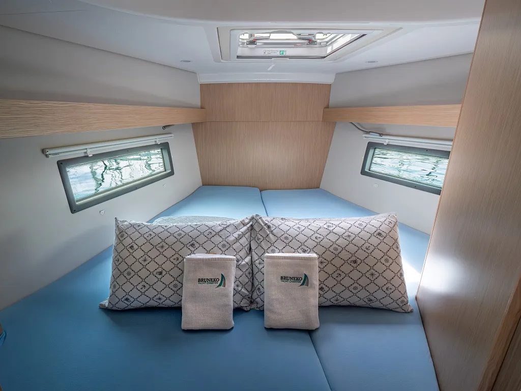 Cabin on Windchaser, a Bavaria C38 sailboat at Zadar, Croatia