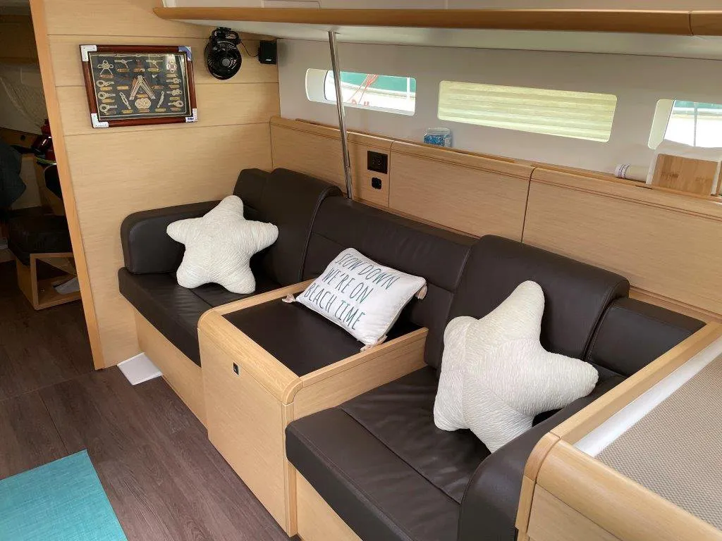 Salon of Oxygen, a Jeanneau Sun Odyssey 519 sailboat at Road Town, British Virgin Islands