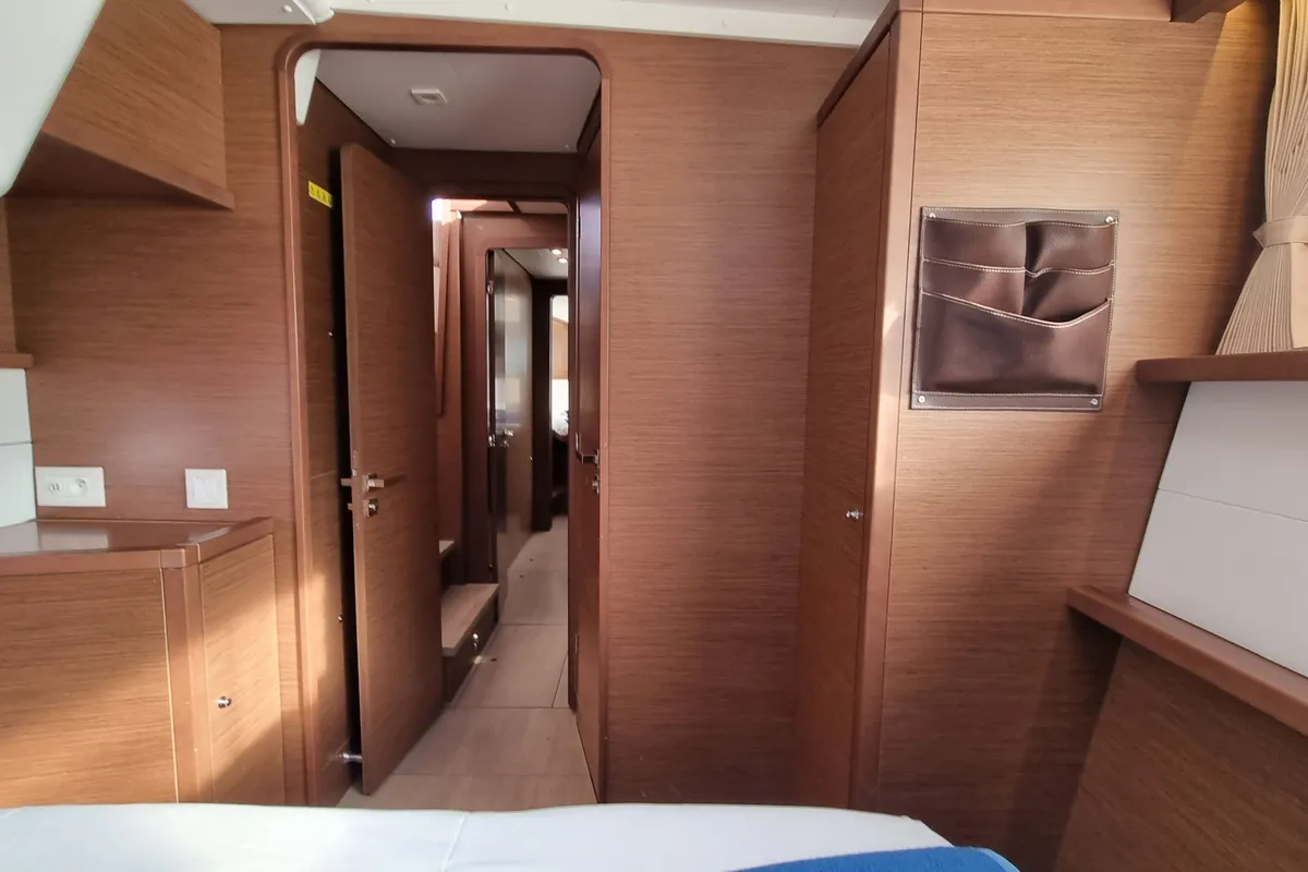 Cabin on SAMOGON, a Lagoon 450 Fly catamaran at Rogač, Croatia