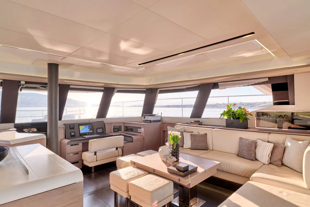 Christal Mio, a Fountaine Pajot Power 67 catamaran at Athens, Greece