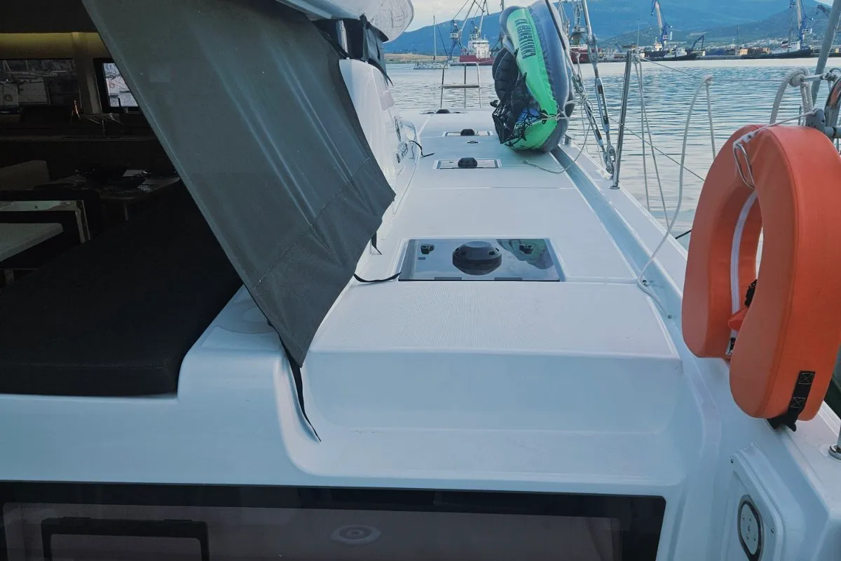 Deck of Aelia, a Lagoon 43 catamaran at Volos Municipality, Greece