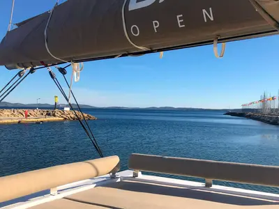 Deck of Aquilon, a Bali 4.2 catamaran at Plan-d'Aups-Sainte-Baume, France