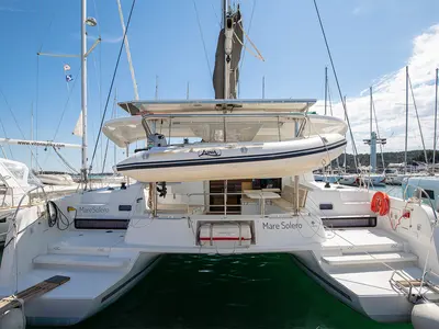 Deck of Mare Solero, a Lagoon 42 catamaran at Općina Medulin, Croatia