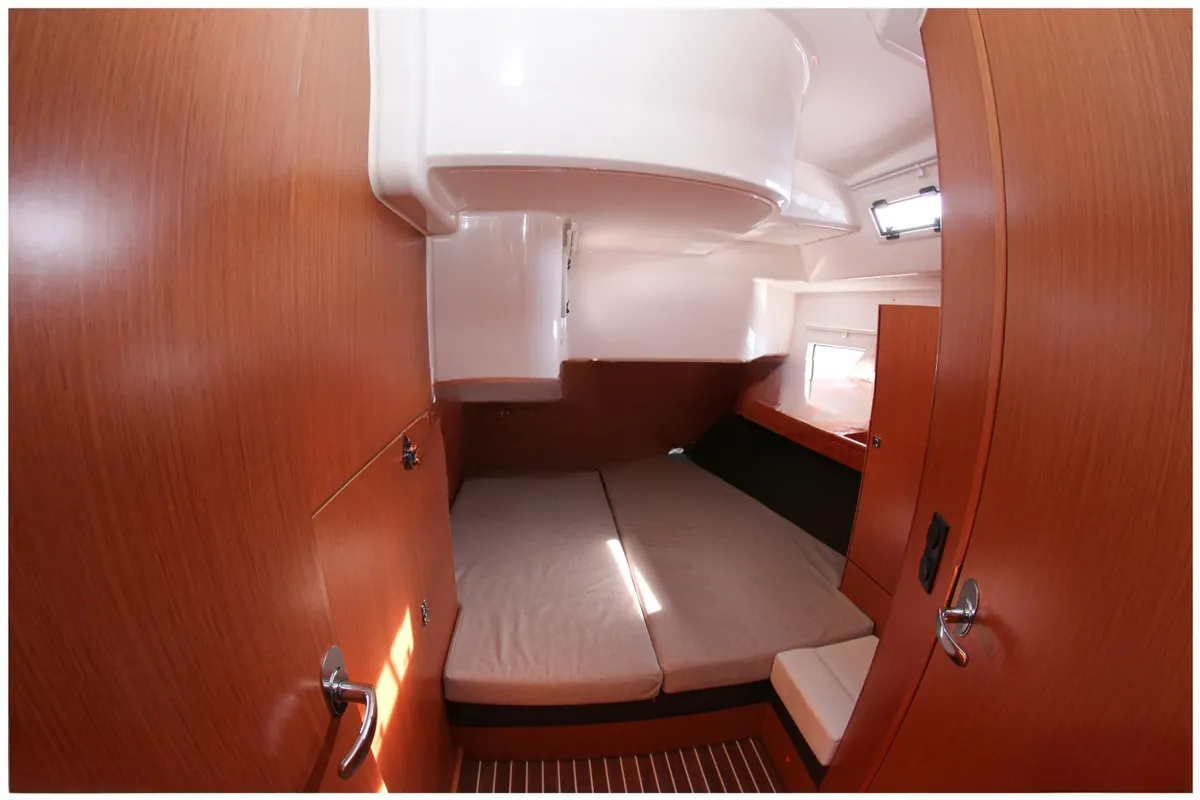 Cabin on Pevero, a Bavaria Cruiser 51 sailboat at Olbia, Italy