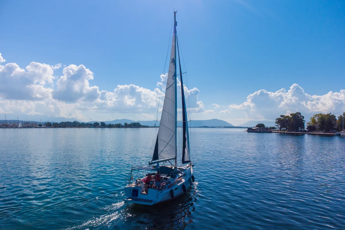Exterior view of Happy Impuls, a Hanse 385 sailboat at Preveza, Greece