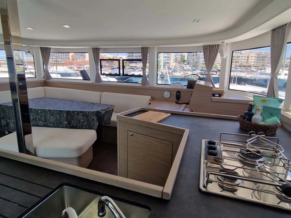 Salon of Best Elli, a Lagoon 42 catamaran at Split, Croatia