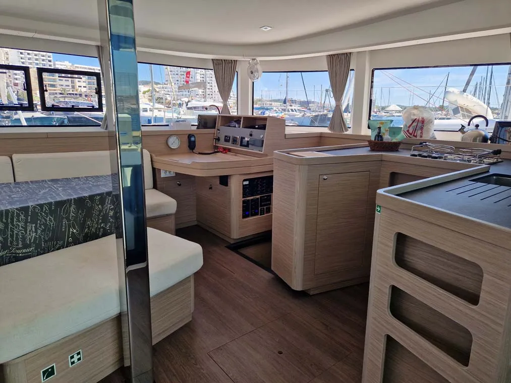 Salon of Best Elli, a Lagoon 42 catamaran at Split, Croatia