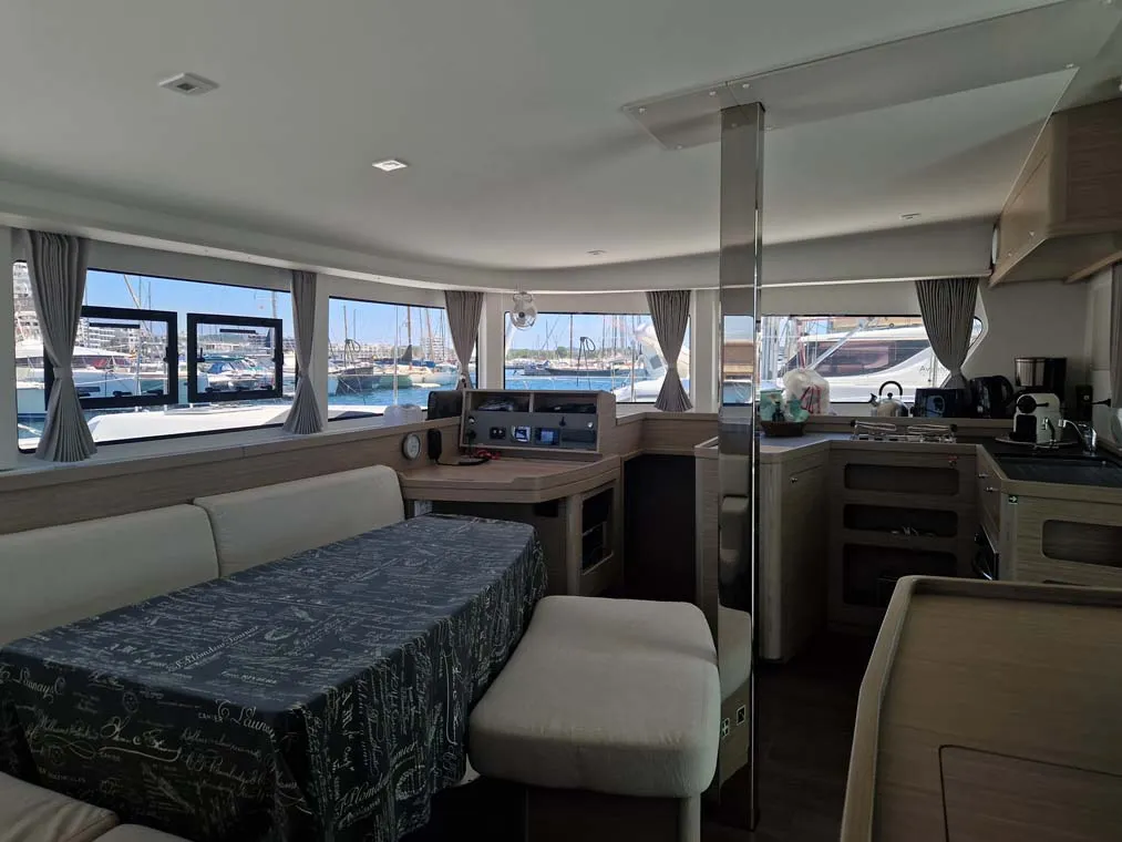 Salon of Best Elli, a Lagoon 42 catamaran at Split, Croatia