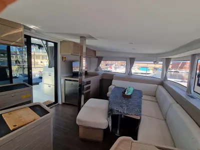 Salon of Best Elli, a Lagoon 42 catamaran at Split, Croatia