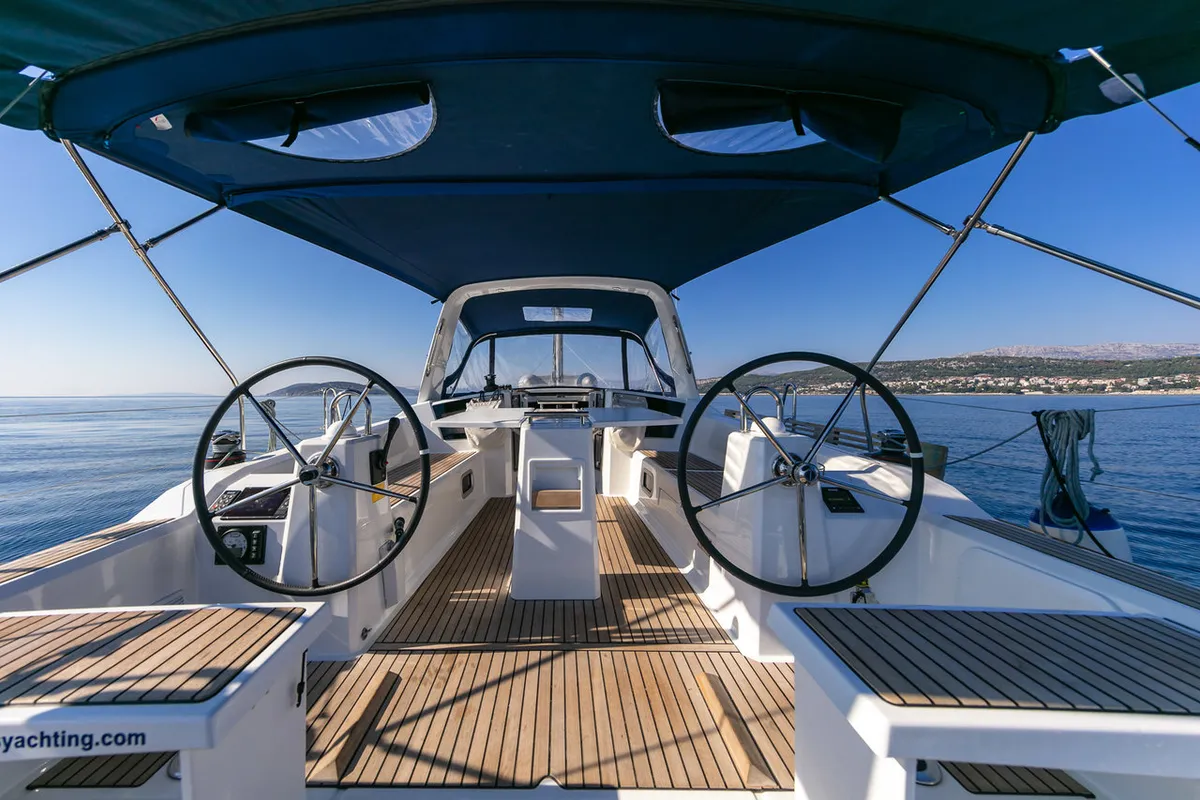 Salon of Anima Maris III, a Beneteau Oceanis 38.1 sailboat at Split, Croatia