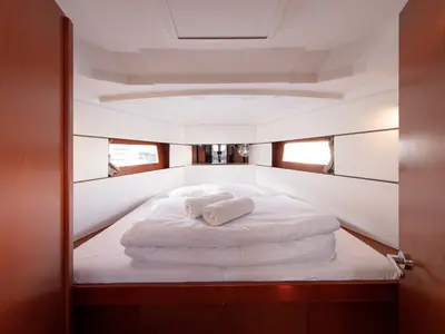Head on Anima Maris III, a Beneteau Oceanis 38.1 sailboat at Split, Croatia