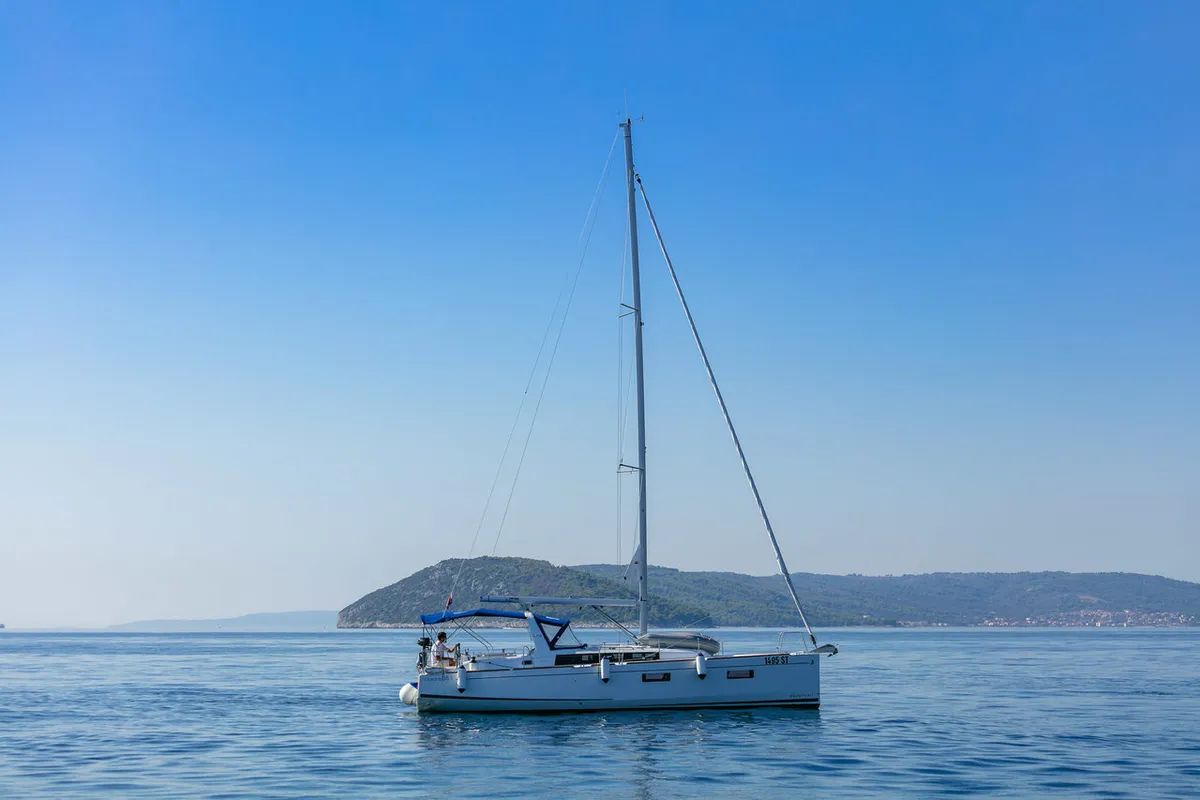 Exterior view of Anima Maris III, a Beneteau Oceanis 38.1 sailboat at Split, Croatia