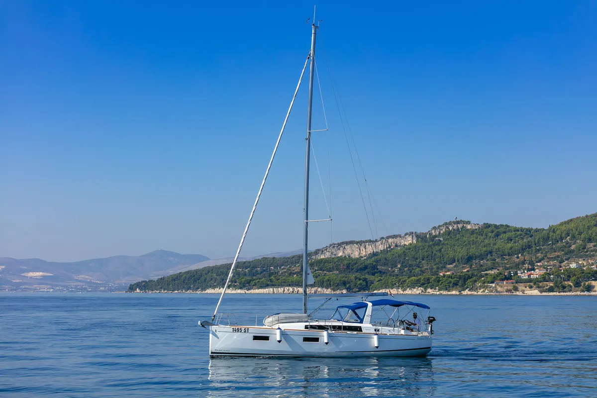 Exterior view of Anima Maris III, a Beneteau Oceanis 38.1 sailboat at Split, Croatia