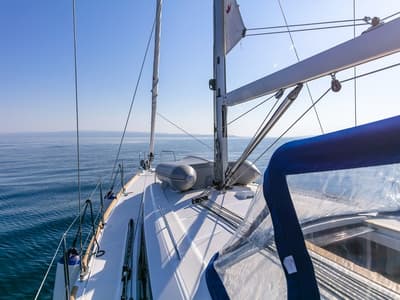 Deck of Anima Maris III, a Beneteau Oceanis 38.1 sailboat at Split, Croatia