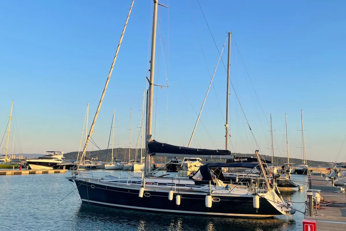 Exterior view of Morning Light, a Elan 45 sailboat at Izola, Slovenia