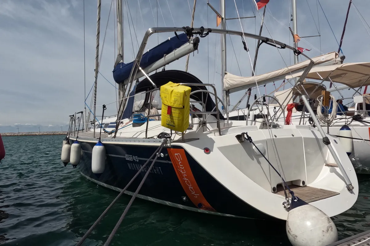 Exterior view of Morning Light, a Elan 45 sailboat at Izola, Slovenia