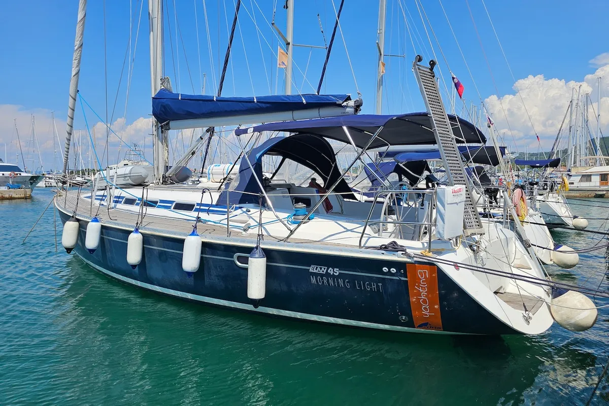 Exterior view of Morning Light, a Elan 45 sailboat at Izola, Slovenia