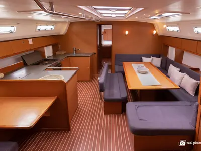 Salon of Aladar - Solar Panel, a Bavaria Cruiser 50 sailboat at Puntone di Scarlino, Italy