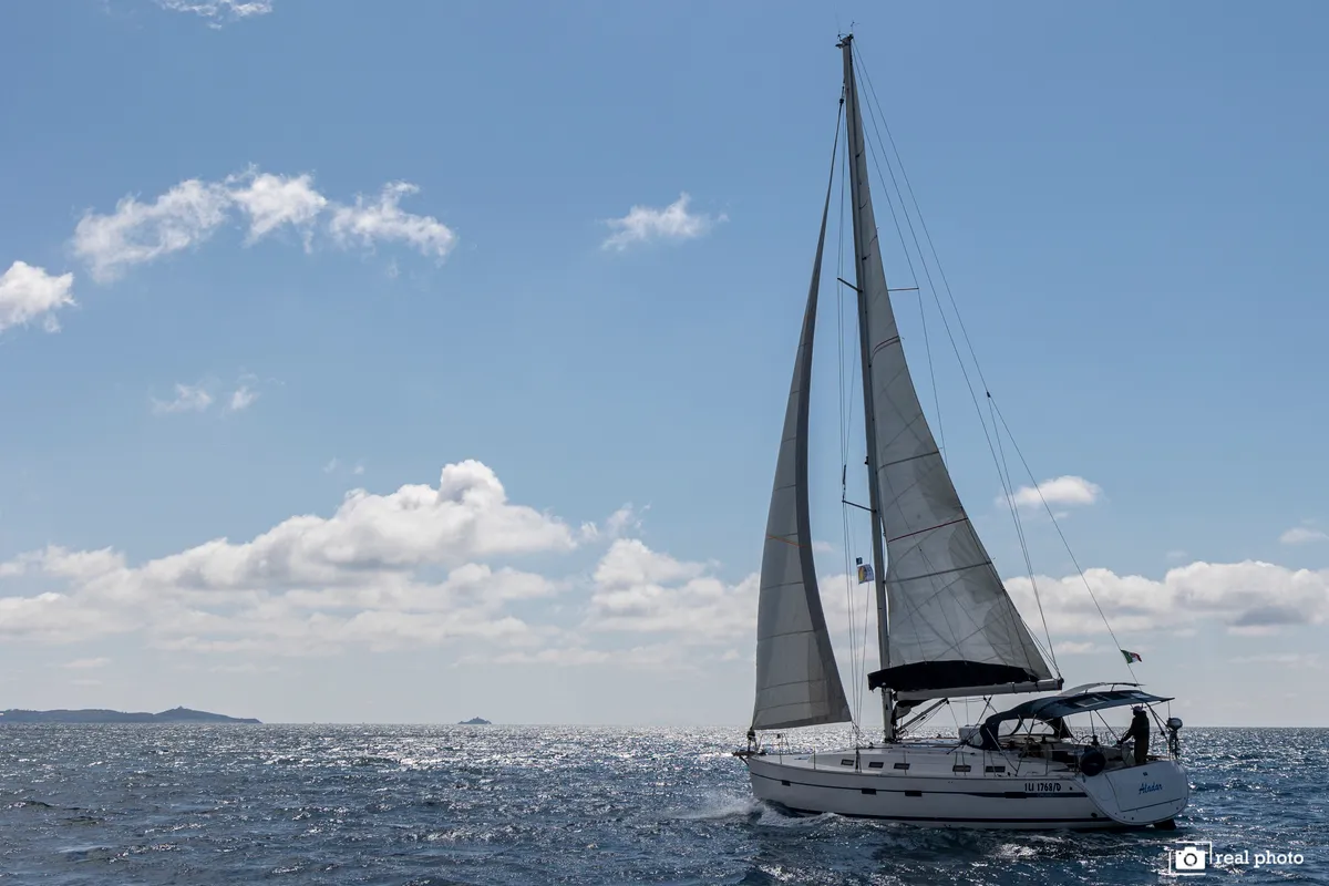 Exterior view of Aladar - Solar Panel, a Bavaria Cruiser 50 sailboat at Puntone di Scarlino, Italy