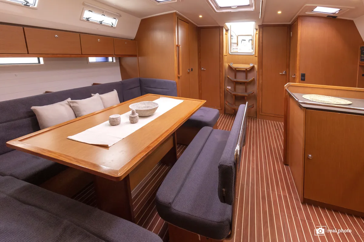 Salon of Aladar - Solar Panel, a Bavaria Cruiser 50 sailboat at Puntone di Scarlino, Italy