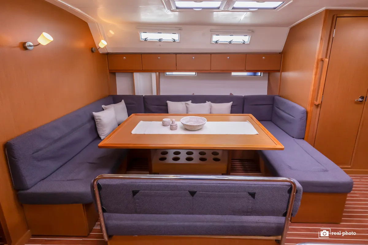 Salon of Aladar - Solar Panel, a Bavaria Cruiser 50 sailboat at Puntone di Scarlino, Italy